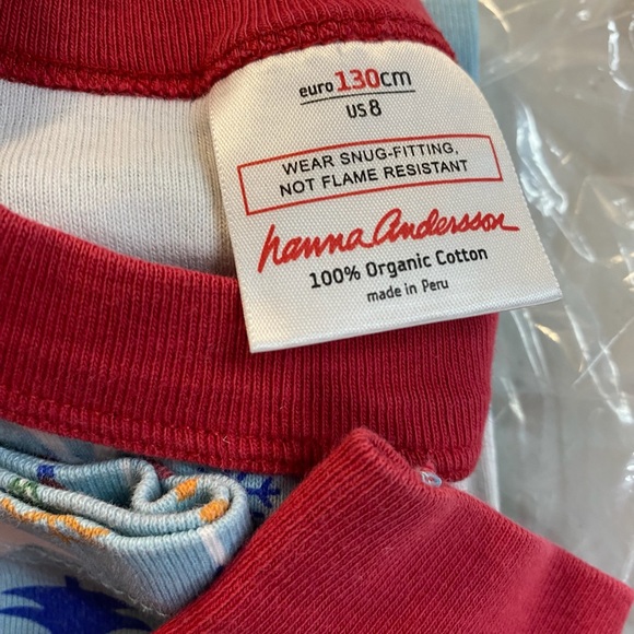 Hanna Andersson Kid’s Size 130cm/US 8 Skiing Santa’s Pajama Top & Bottom Set - Picture 4 of 7